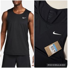 Nike Dri-FIT Ready Tank Top Men's Size Medium M Black Stretch DV9813-010 New
