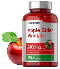 Apple Cider Vinegar 2400mg 150 Capsules Non-GMO Natural Supplement USA