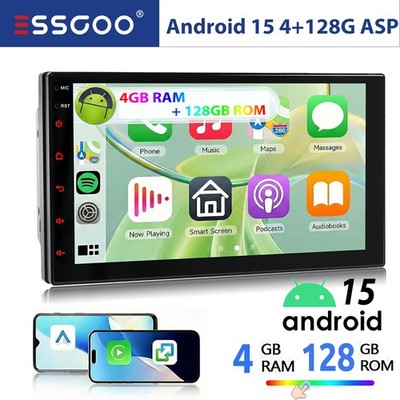 7 zoll 4+128GB Android 15 Carplay Autoradio 2 DIN GPS NAVI WIFI RDS Bluetooth FM