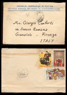 VIETNAM 1972 COMMERCIAL AIR MAIL COVER TO ITALY. A646