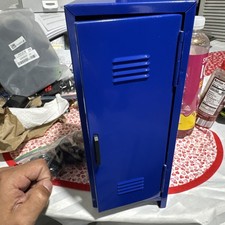 Blue Metal Storage Locker Novelty Decorative Accent Teen Gift 10 1/2" Tabletop