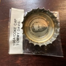 Coca-Cola 1964 Original Bottle Cap Tommy Davis Silver Red Soda Collectible