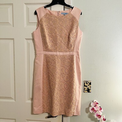 Antonio Melani Pink Sheath Sleeveless Dress With Lace Accent - Size 10 | eBay Antonio Melani Pink Sheath Sleeveless Dress With Lace Accent - Size 10 | eBay