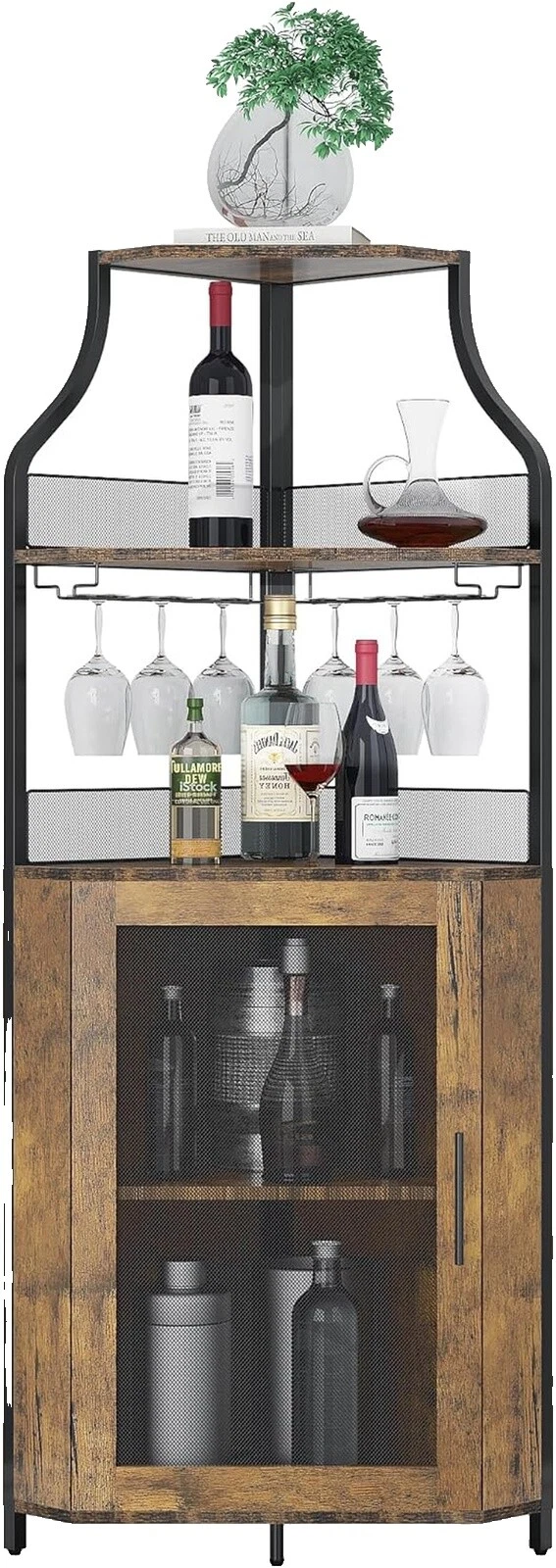 BROWN con soporte estantes y soportes para botellas de vino