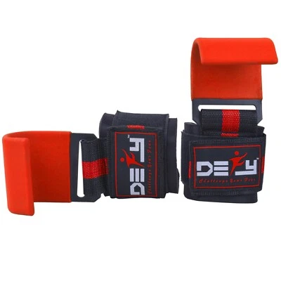 DEFY SPORTS DEFY New Weight Lifting Power Training Dip Hook bar Straps Wrist Support Red