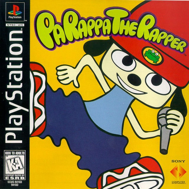 Custodia di ricambio scatola arte PaRappa The Rapper PS1 anteriore posteriore NTSC cover Custodia di ricambio scatola arte PaRappa The Rapper PS1 anteriore posteriore NTSC cover
