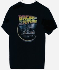 Back To The Future Delorean Hit By Lightning T-Shirt Black Size Large ￼