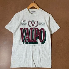 Vintage Valparaiso University Adult Size Médium White Short Sleeve Men’s 25x17