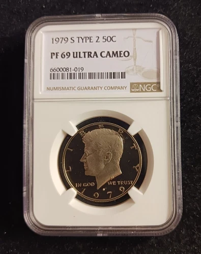 1979 (S) Type 2 NGC PF 69 ULTRA CAMEO Kennedy Half Dollar Coin