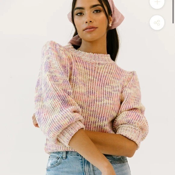 Pink puff hotsell sleeve sweater