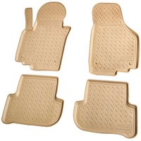 3D Gummi Fussmatten FüR Skoda Yeti | Typ 5L | Bj 2009-2017 | Beige Mit Rand