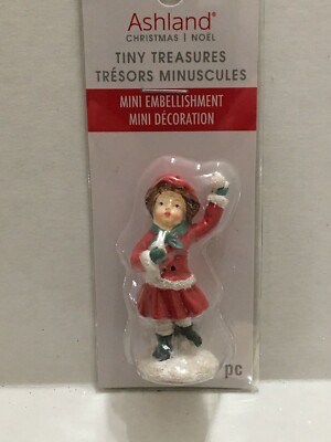 ASHLAND TINY TREASURES MINI EMBELLISHMENTS CHRISTMAS LITTLE GIRL FIGURE
