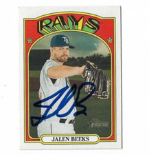 Tampa Bay Rays JALEN BEEKS  Signed 2021 Topps Heritage Card #115