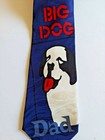Tie Big Dogs Mens Silk  57.5" Length Big Dog Dad Blue Background