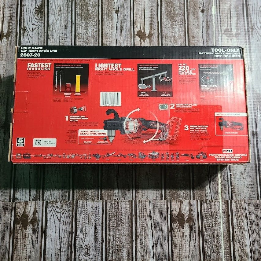 Milwaukee 2807-20 M18 FUEL Hole Hawg 1/2" Right Angle Drill (Tool Only)