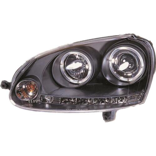 Lot de phares pour VW Golf V 5 type 1K année de construction 03-08 Angel Eyes clair/noir H1+H1 - Photo 1/1