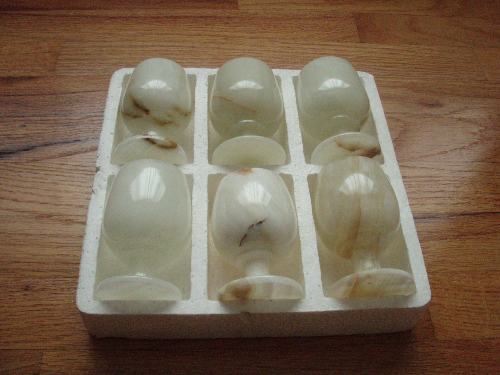 Alabaster Cups, Goblets, Set of 6, New in Open Box, Carved Stone ...