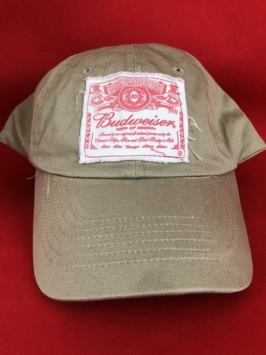 Vintage Brown Budweiser Hat Red\u0026White 
