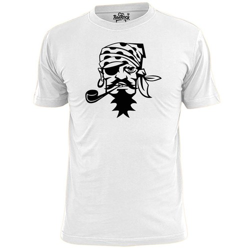 Mens Angry Pirate Stencil T Shirt Buccaneer Blackbeard Morgan - 第 2/3 張圖片