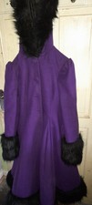 Original Hell Bunny Ladies Purple Faux Fur Coat Size 8/10