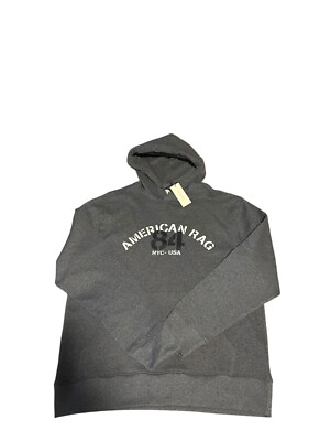 American Rag Hoodie Shirt Mens XLGray Knit Hooded Long Sleeves Pullover