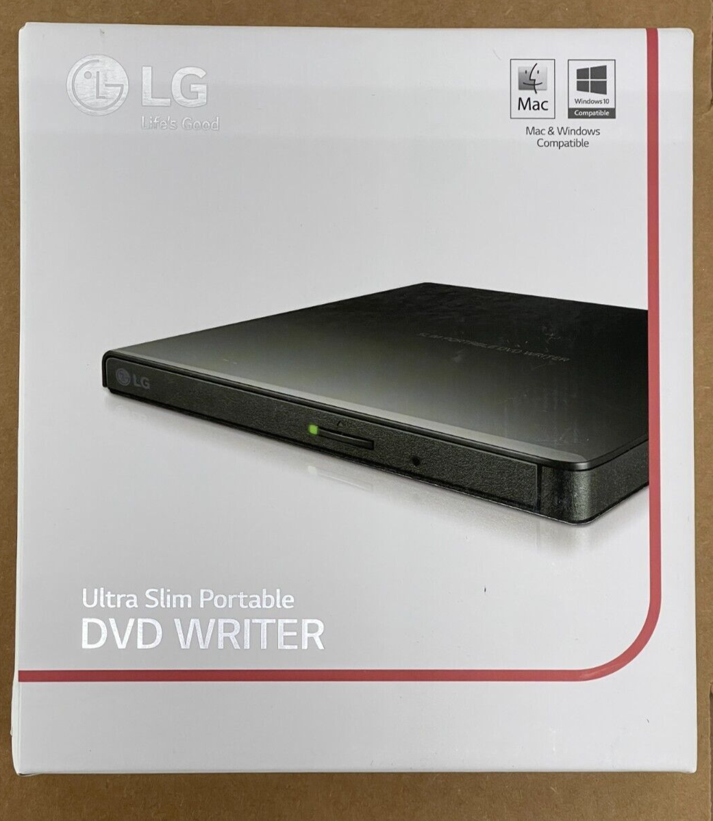 LG GP55EX70 Ultra Slim Portable DVD Writer with MDISC Support Black