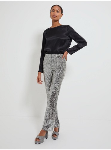 RRP-£24 NEW George Silver Sequin Pull On Trousers 8 | Party Formal Autumn Winter - Picture 3 of 24