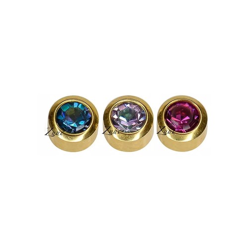 3, 6 or 12 Caflon Crystal Opals / Tropic Assorted Gold Plated Ear Piercing Studs - Picture 11 of 13