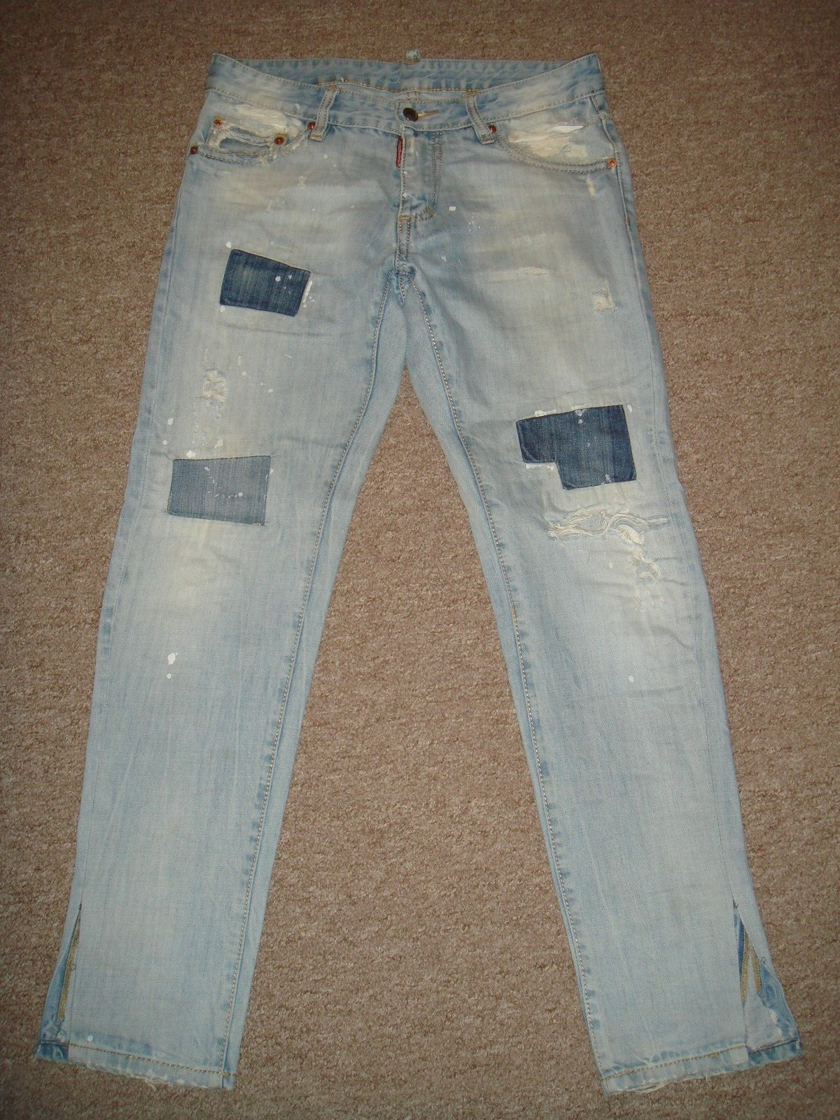 DSQUARED2 PATCH DISTRESSED PAINT SPLATTER SLIM DE… - image 1