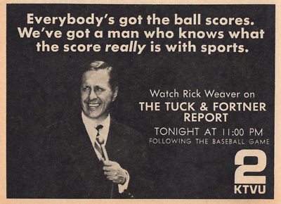 1970 TV AD~RICK WEAVER on THE TUCK FORTNER REPORT~KTVU NEWS SAN