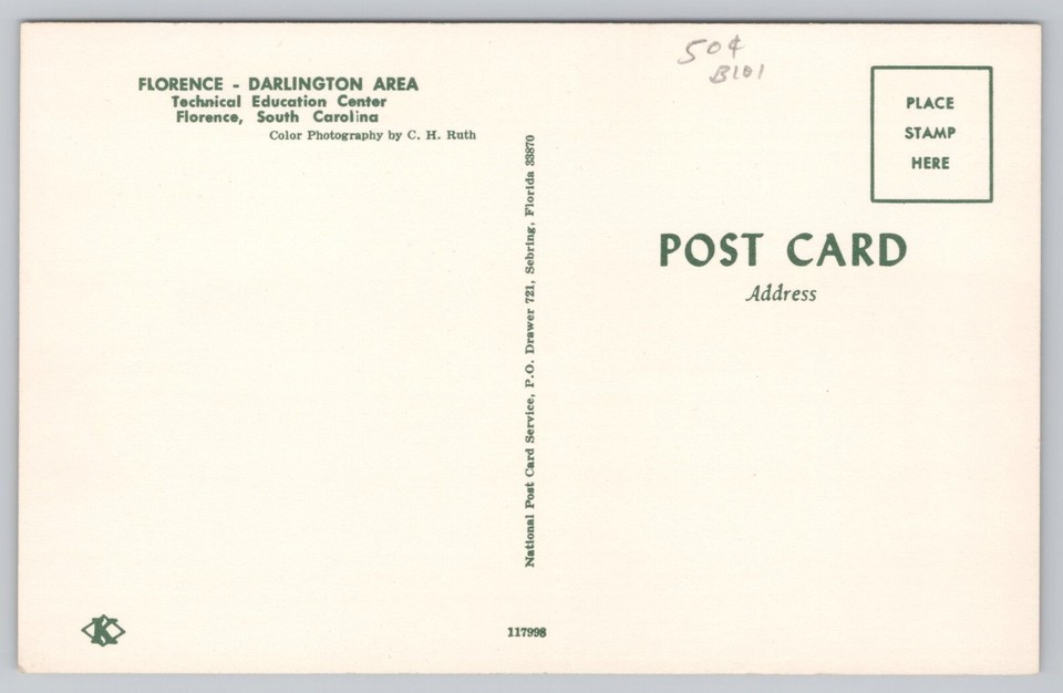 Postcard Technical Educational Center Florence Darlington Area South