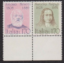 Italien 1978 MiNr. 1617 1618 Marcello Malpighi ,Telefon Erfinder Antonio Meucci