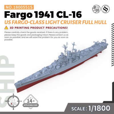 fargo-04 LFC600551S 1/600軍事モデルキット米国ファーゴファーゴクラスライトクルーザーCL-106フルハルル