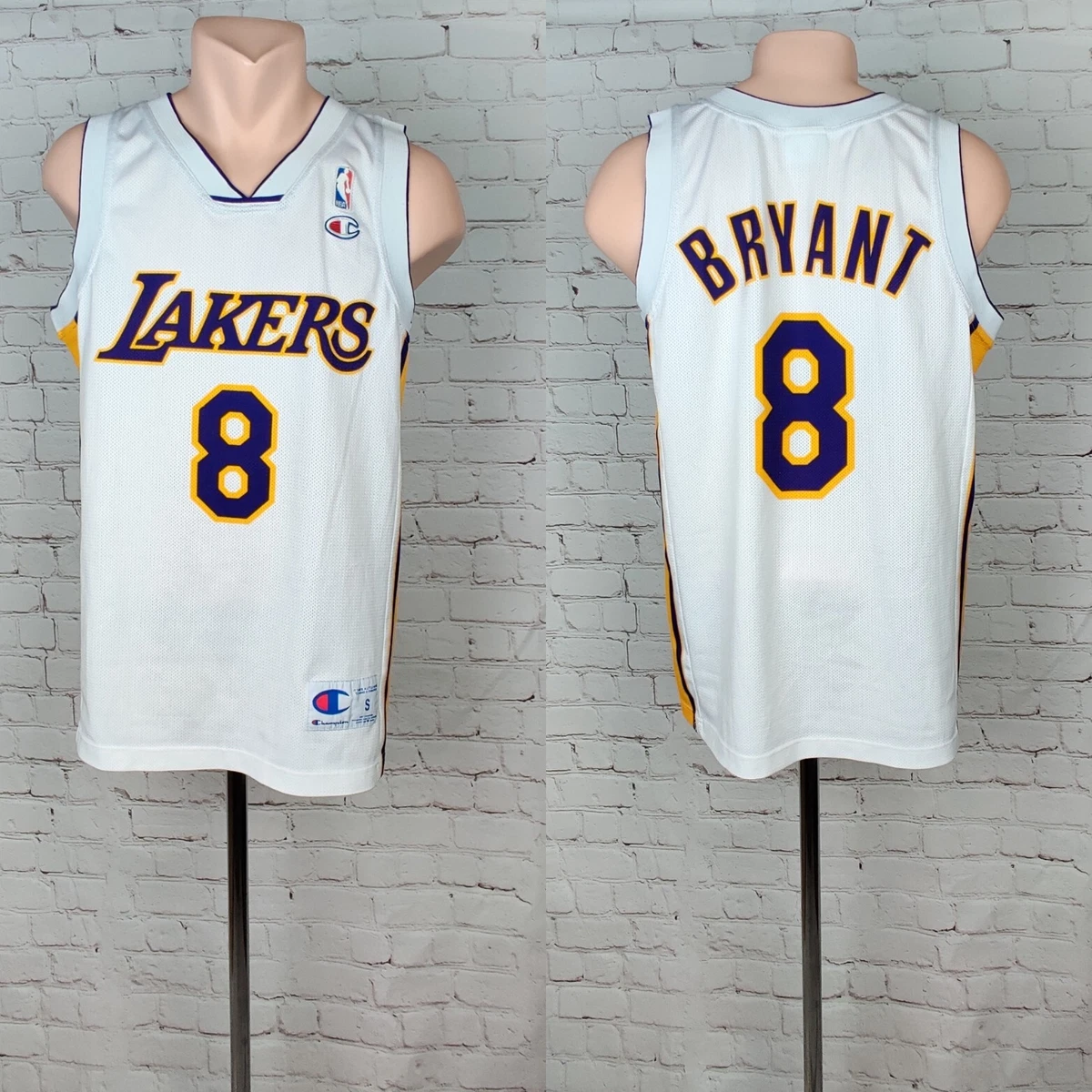 Maillot Basket Lakers Blanc NBA Kobe Bryant #8 Champion USA Vintage - S