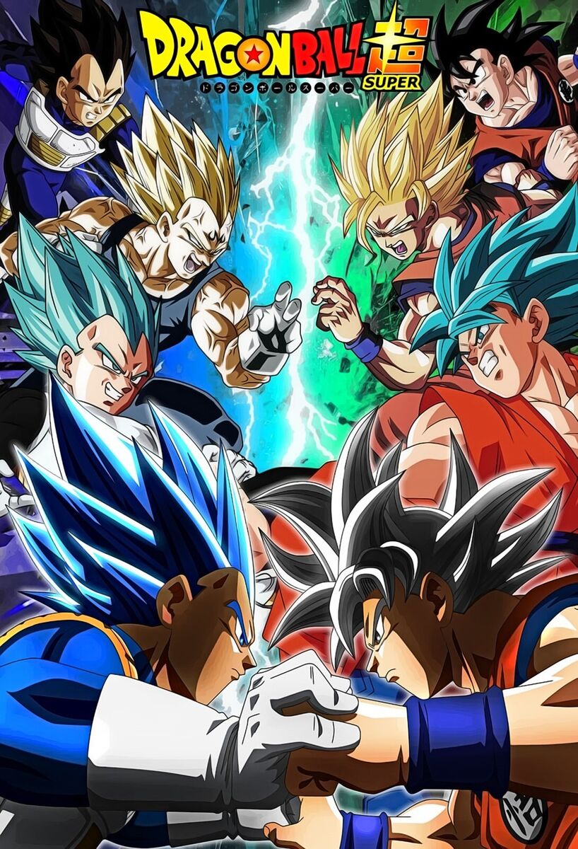 Evolution of Goku vs Vegeta Poster, Wall Art, Dragon Ball Super, DBZ GT, NEW