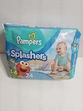 Pampers Splashers Discontinued Sesame Street Print. Sealed Pack 3-4, 16-34lbs