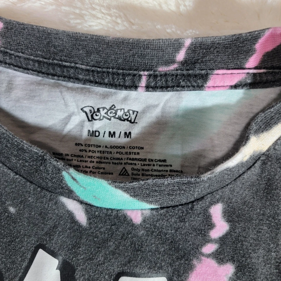 Рубашка с длинным рукавом Pokémon Pikachu All Over Tie Dye черная розовая аниме размер средний - Изображение 3 из 4