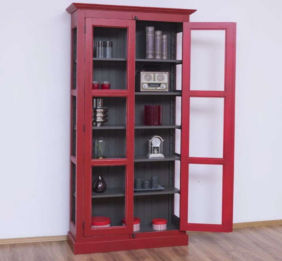 Vitrine Vitrinenschrank Schrank Regal Regalschrank schmale Vitrine Landhaus - Bild 3 von 4