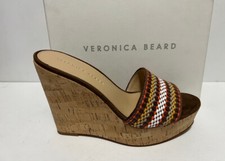 Veronica Beard DALI WOVEN WEDGE SANDAL Brown