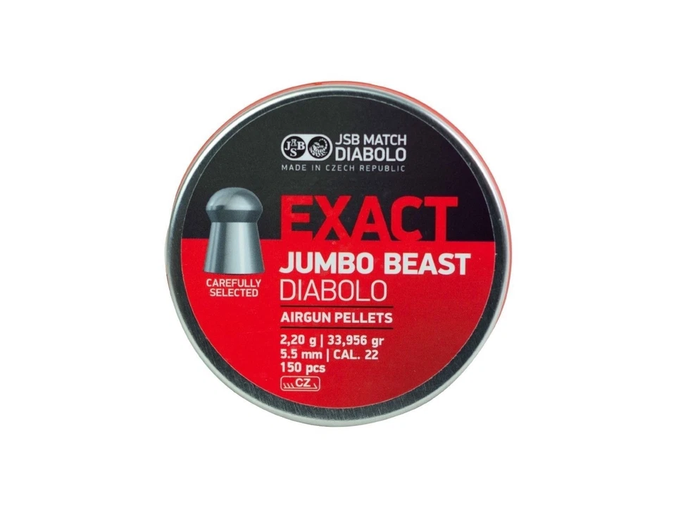 JSB Beast Jumbo .22 Cal 33.95 Grains Domed 600 Count (4 Tins 150)