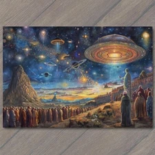Art Print Alien God Civilization Religious Deity Ceremony Sacred Ritual Spaceshi