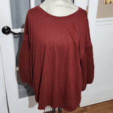 Velvet By Graham Spencer For Anthropologie Womens Rust Colored Shirt Blouse 1X