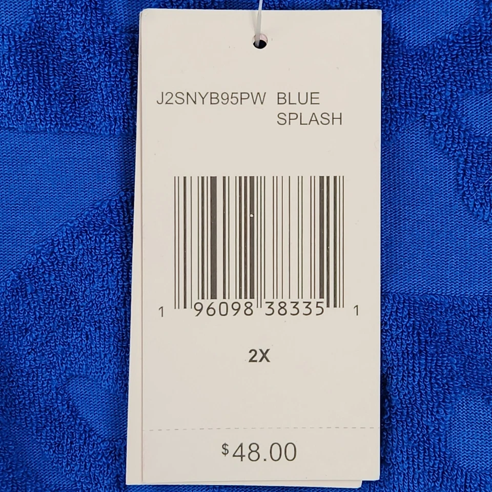 Juicy Couture Shorts Womens 2X Blue Terry Cropped Shirt 2PC Set Crown Casual NEW - Image 3 of 4