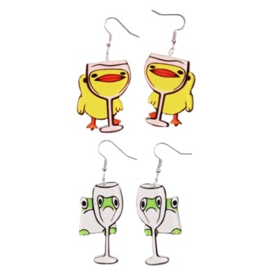 Unique Earrings Enlarged Duck Ear Pendants for Themed Event and Birthday Parties