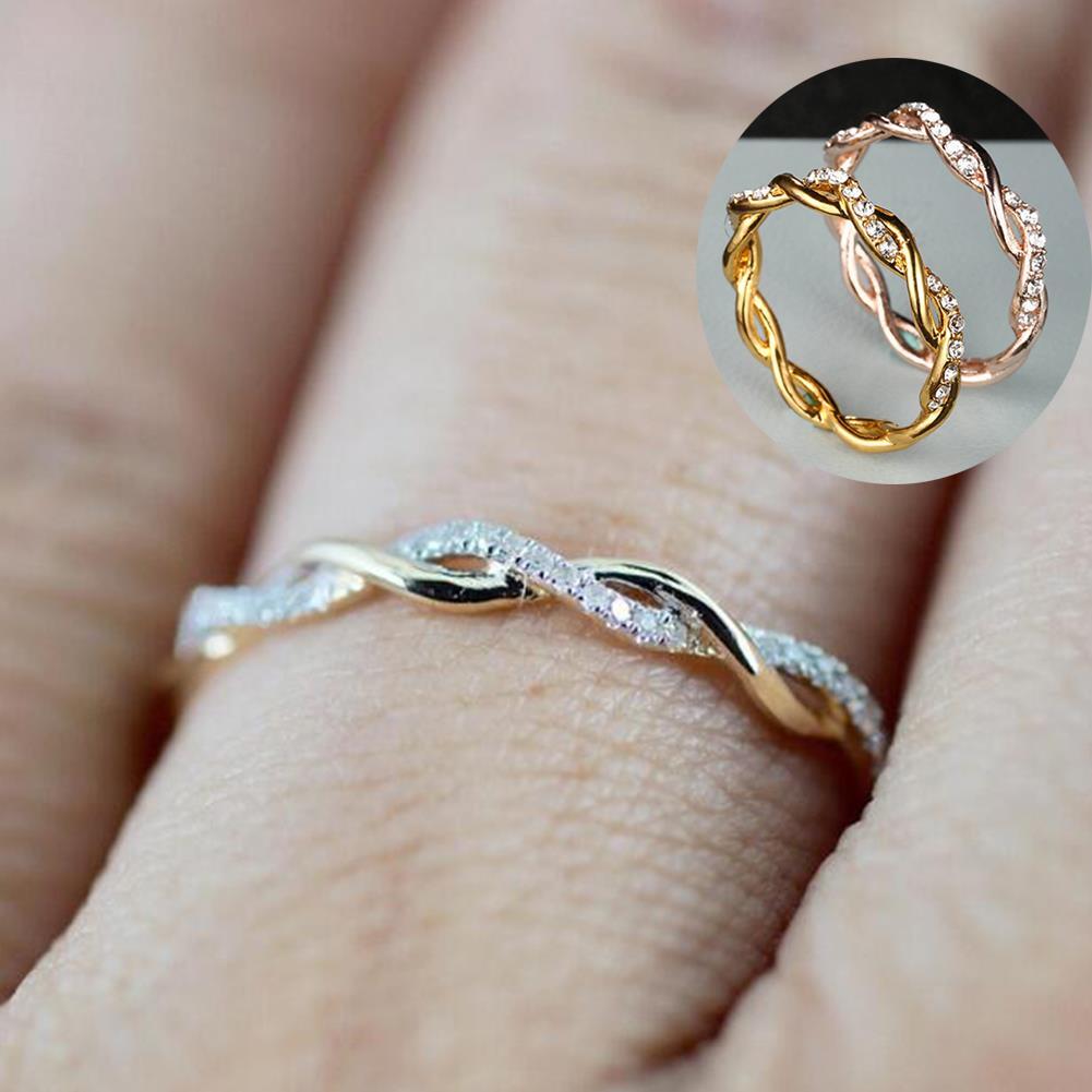 Creative Round Twisted Engagement Ring for Women Exquisite Charm Jewelry Gift-image