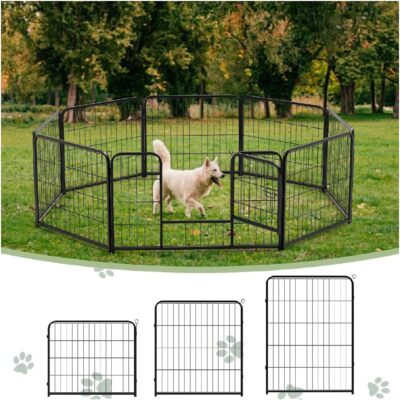 Dog Playpen for Yard Foldable Metal Dog Exercise Outdoor Cat