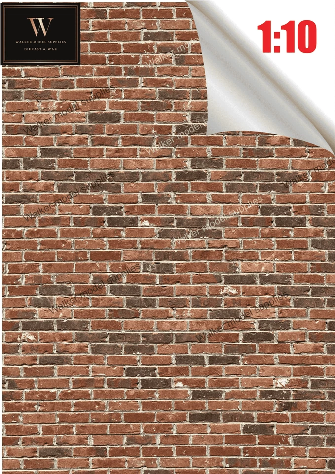 1:10 Scala Garage Mattone Muro - Autoadesivo Fogli Design 4 - Immagine 2 di 3