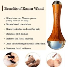Face Acupoint Kansa Wand Massager With Teak Wood Handle For Detoxification