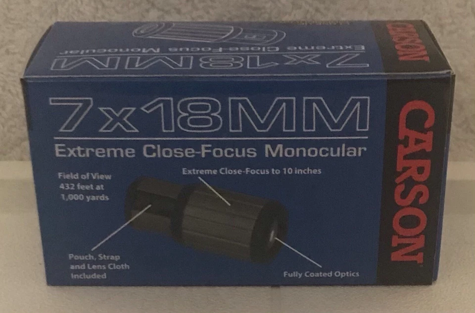 Carson Optical-Close-Up 7x18MM Tactical Monocular w/ Lanyard & Carry Case *NEW* - Image 3 of 4