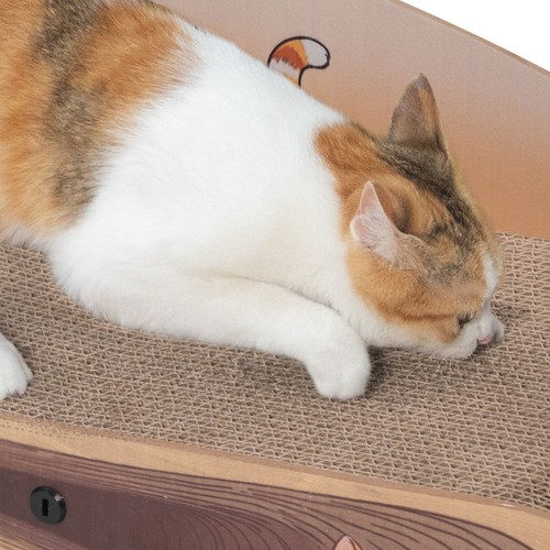 COZIWOW 2-en-1 Cartón Gato Rascador Cama y Tumbona Duradero Curvado Gato Rasguño - Imagen 13 de 16